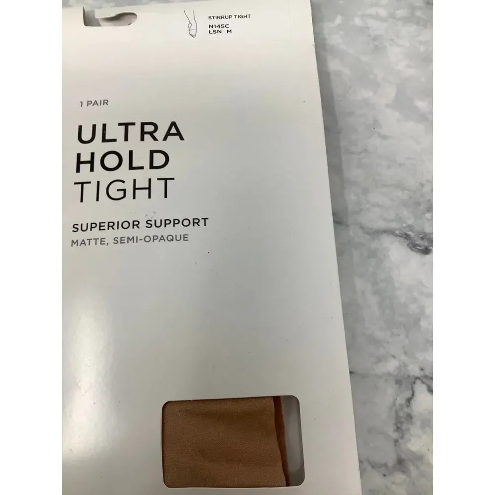 Capezio Girl Medium Light Suntan Ultra Hold Superior Support Stirrup Tight O11-8